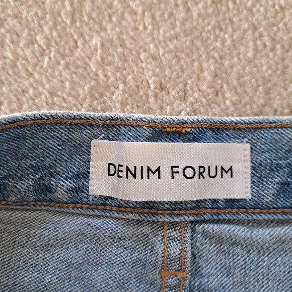 Denim Forum 90's Halle Skirt Women's Size 30 Blue High Rise Midi Jean Skirt - Picture 6 of 16